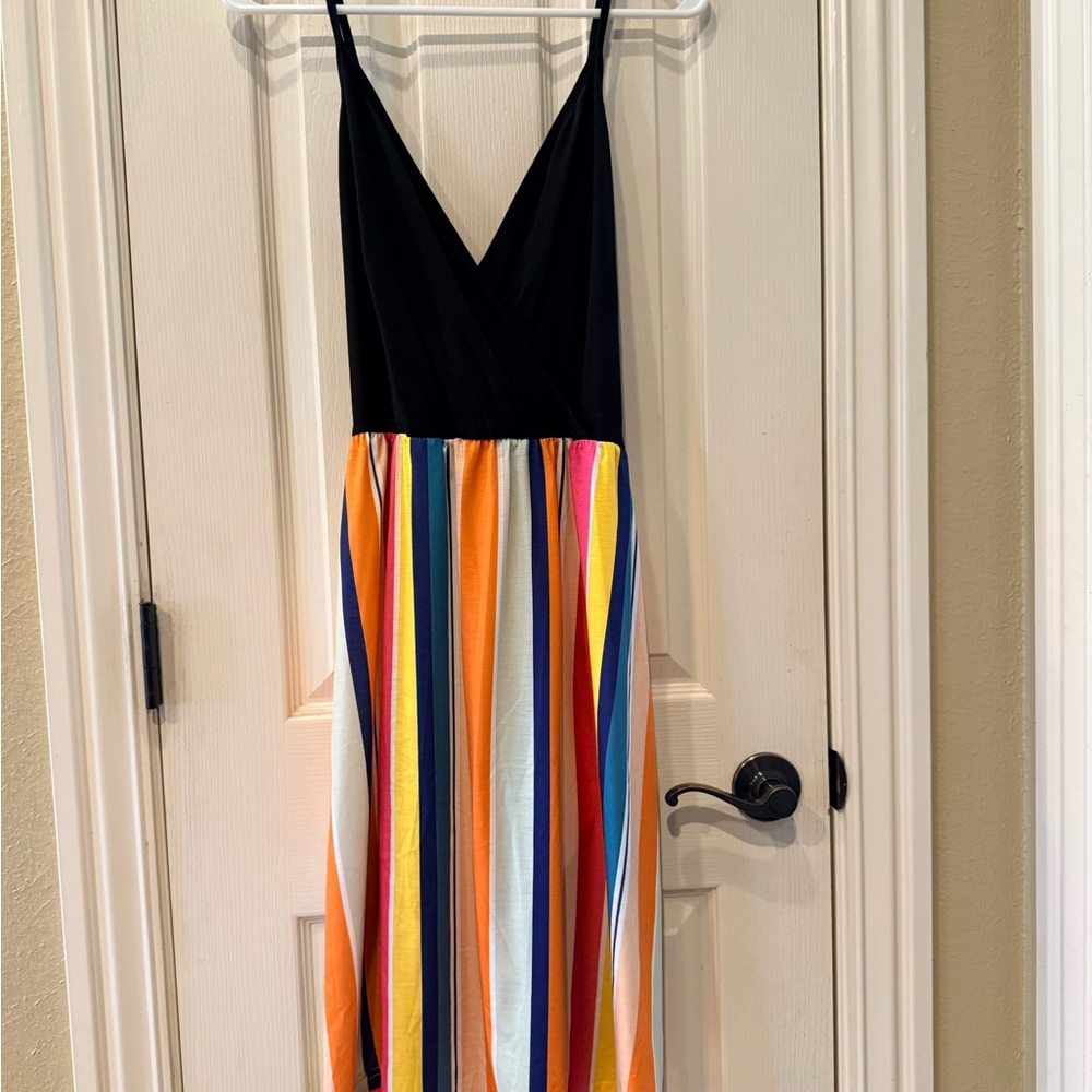 Colorful Striped Maxi Dress